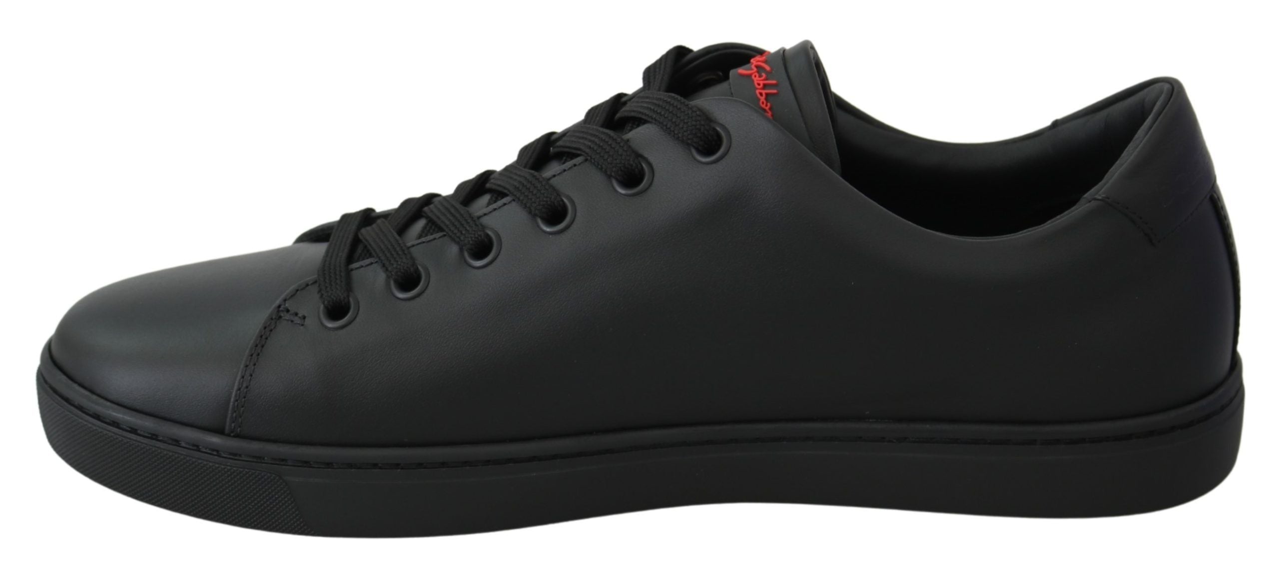 Dolce & Gabbana Schwarz Leder Liebe Herz Turnschuhe Damen Schuhe