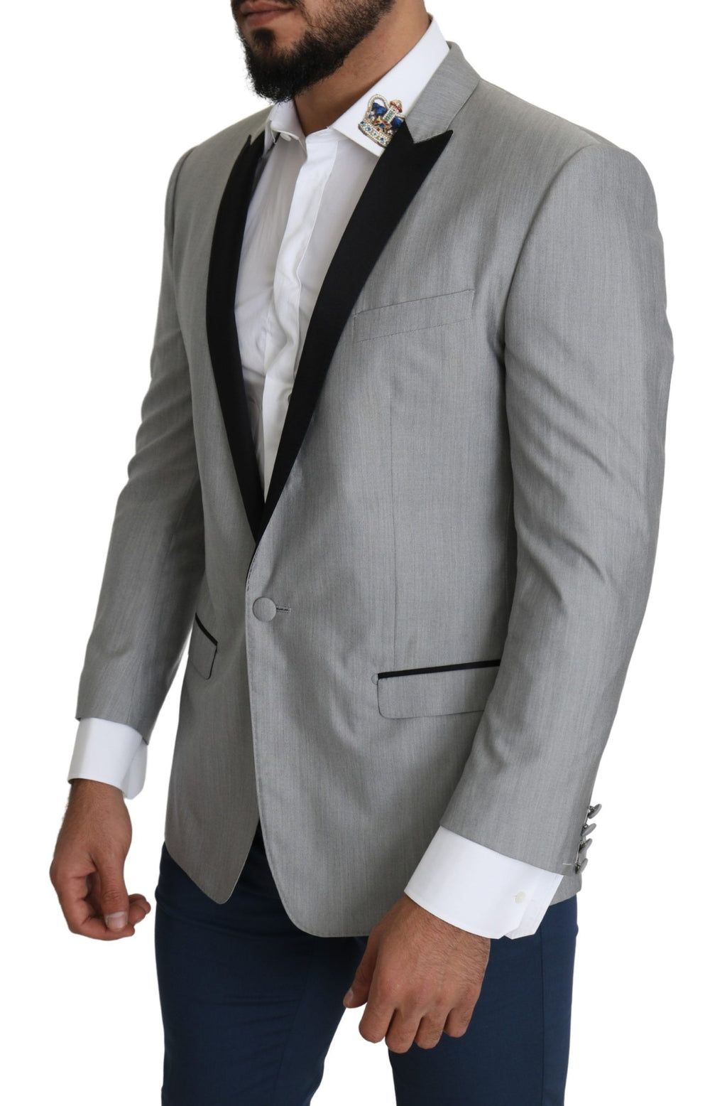 Dolce & Gabbana Light Gray Single-Breasted SARTORIA Blazer