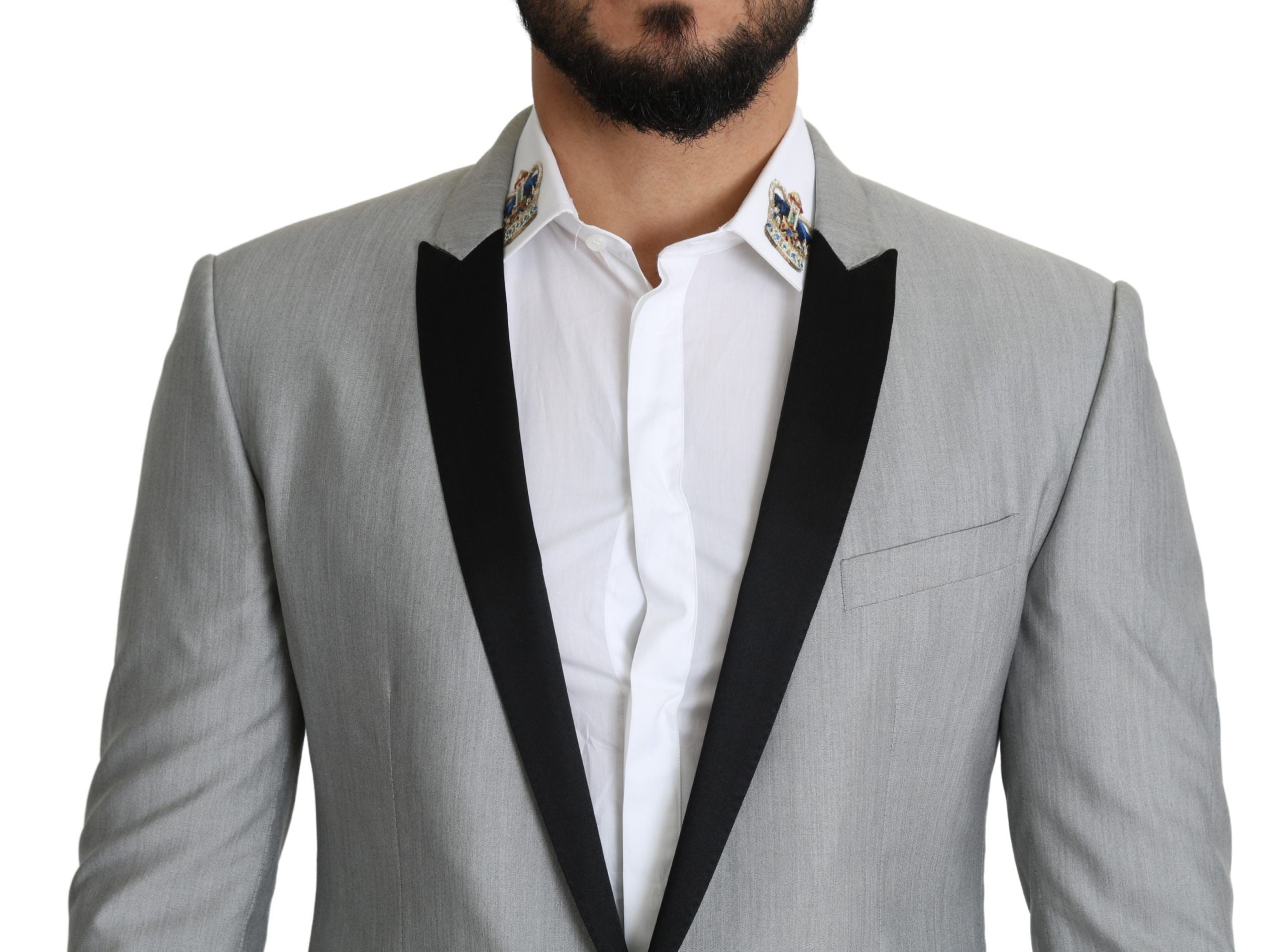 Dolce & Gabbana Light Gray Single-Breasted SARTORIA Blazer