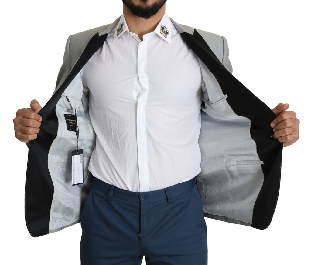 Dolce & Gabbana Light Gray Single-Breasted SARTORIA Blazer