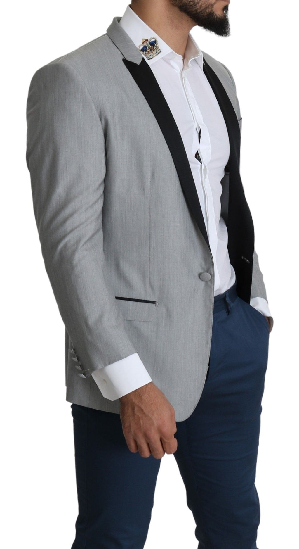 Dolce & Gabbana Light Gray Single-Breasted SARTORIA Blazer