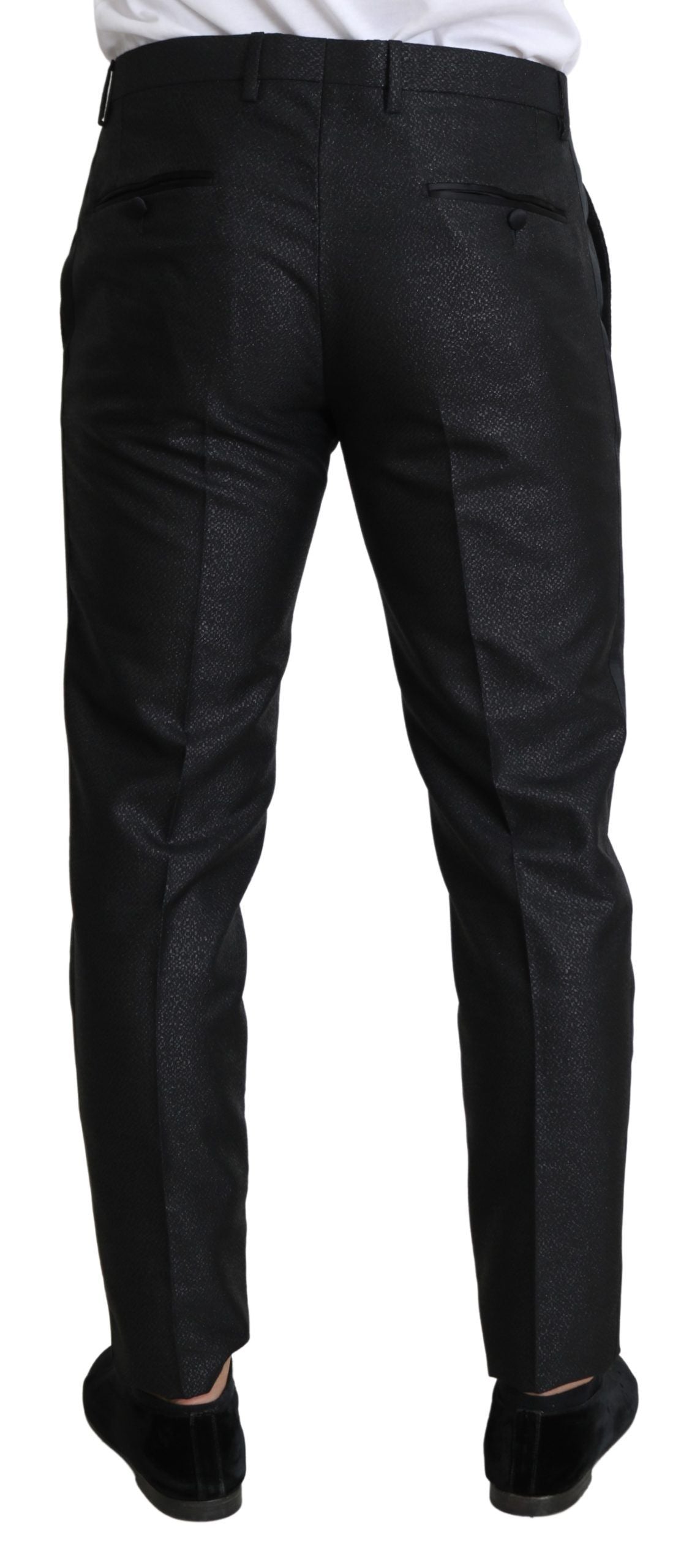 Dolce & Gabbana Schwarzes Metallic-Skinny-Hosenkleid