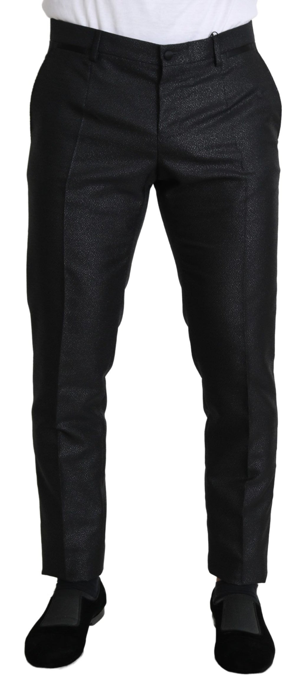 Dolce & Gabbana Schwarzes Metallic-Skinny-Hosenkleid