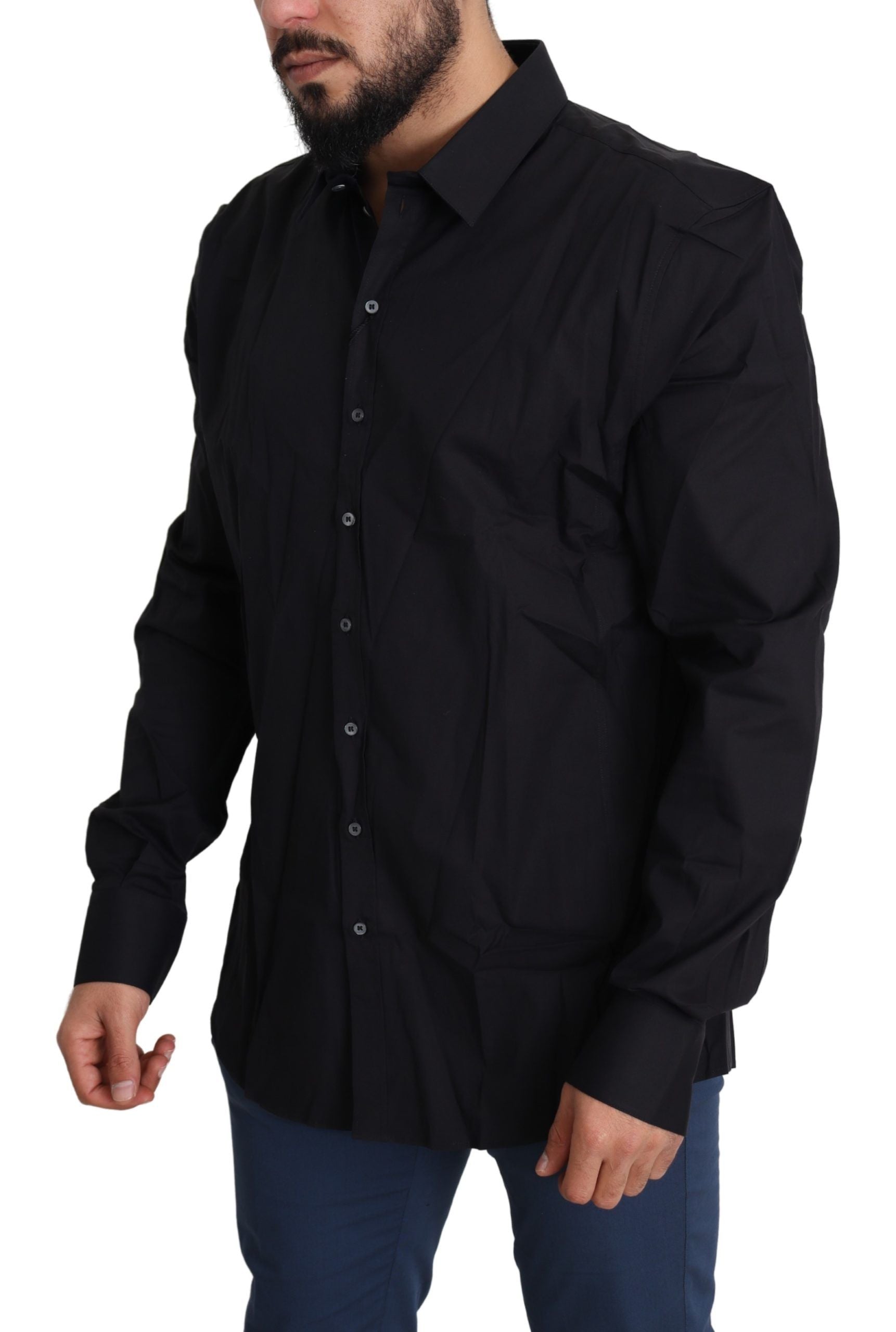Dolce & Gabbana Black Cotton-Stretch SICILIA Shirt Dress