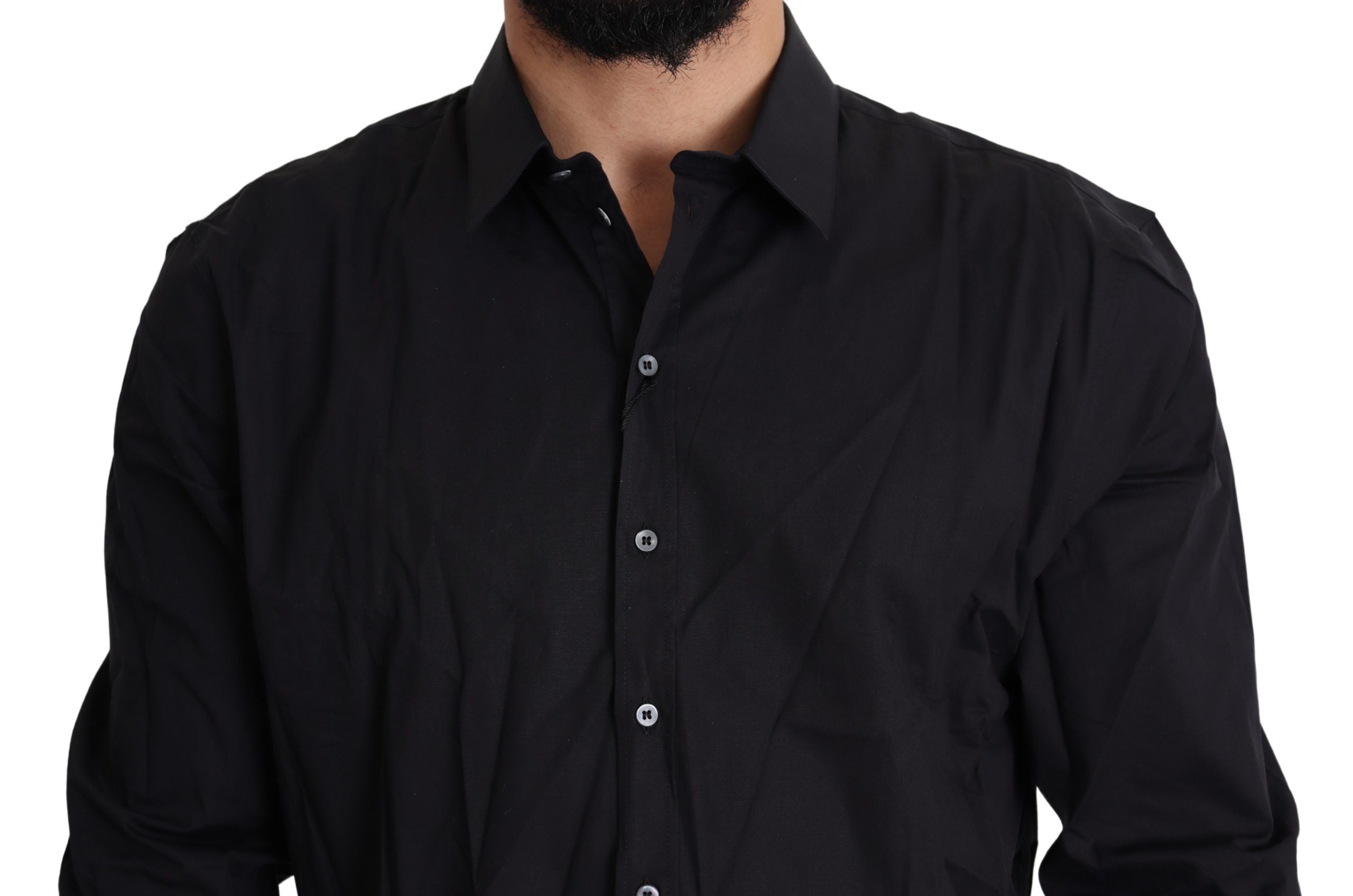 Dolce & Gabbana Black Cotton-Stretch SICILIA Shirt Dress