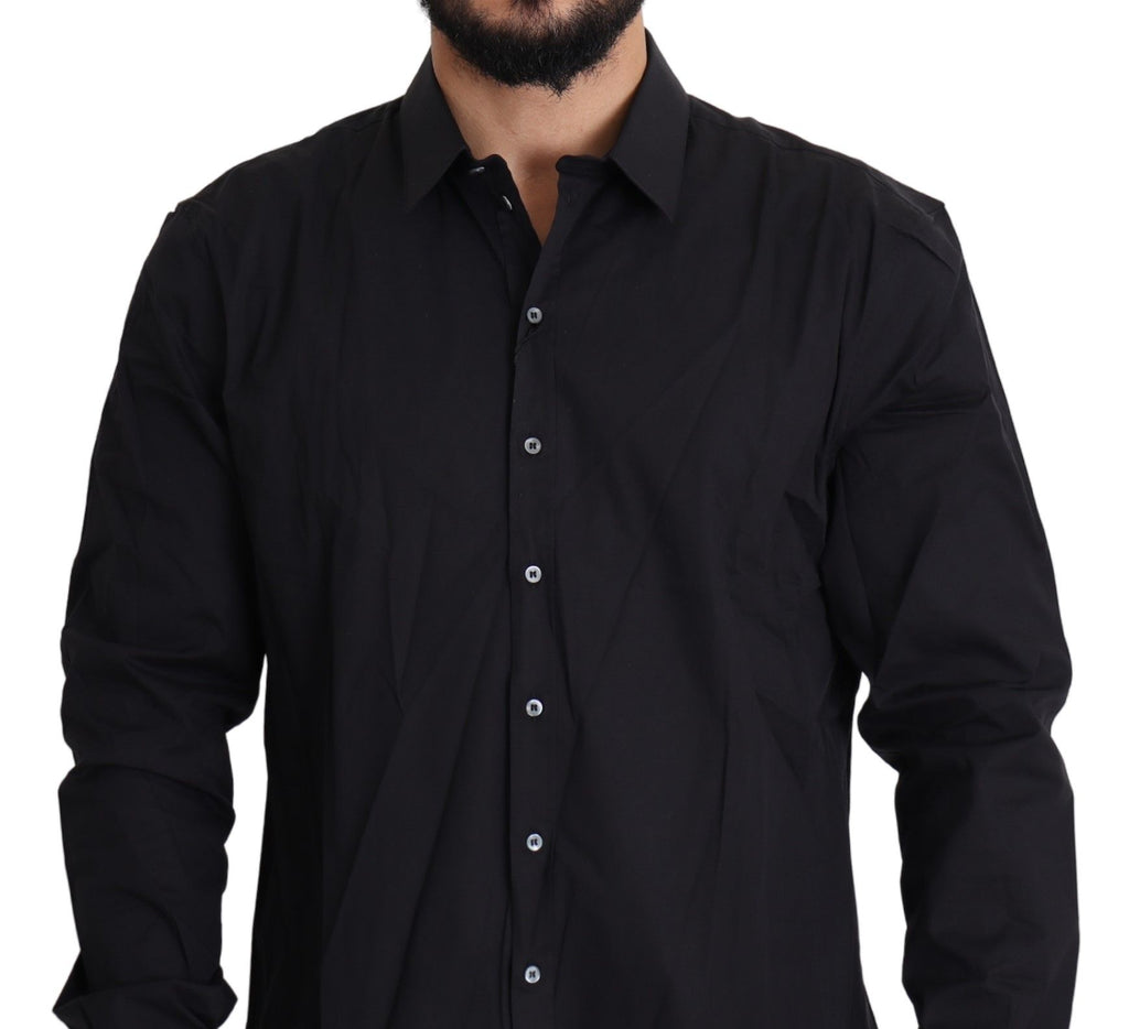 Dolce & Gabbana Black Cotton-Stretch SICILIA Shirt Dress