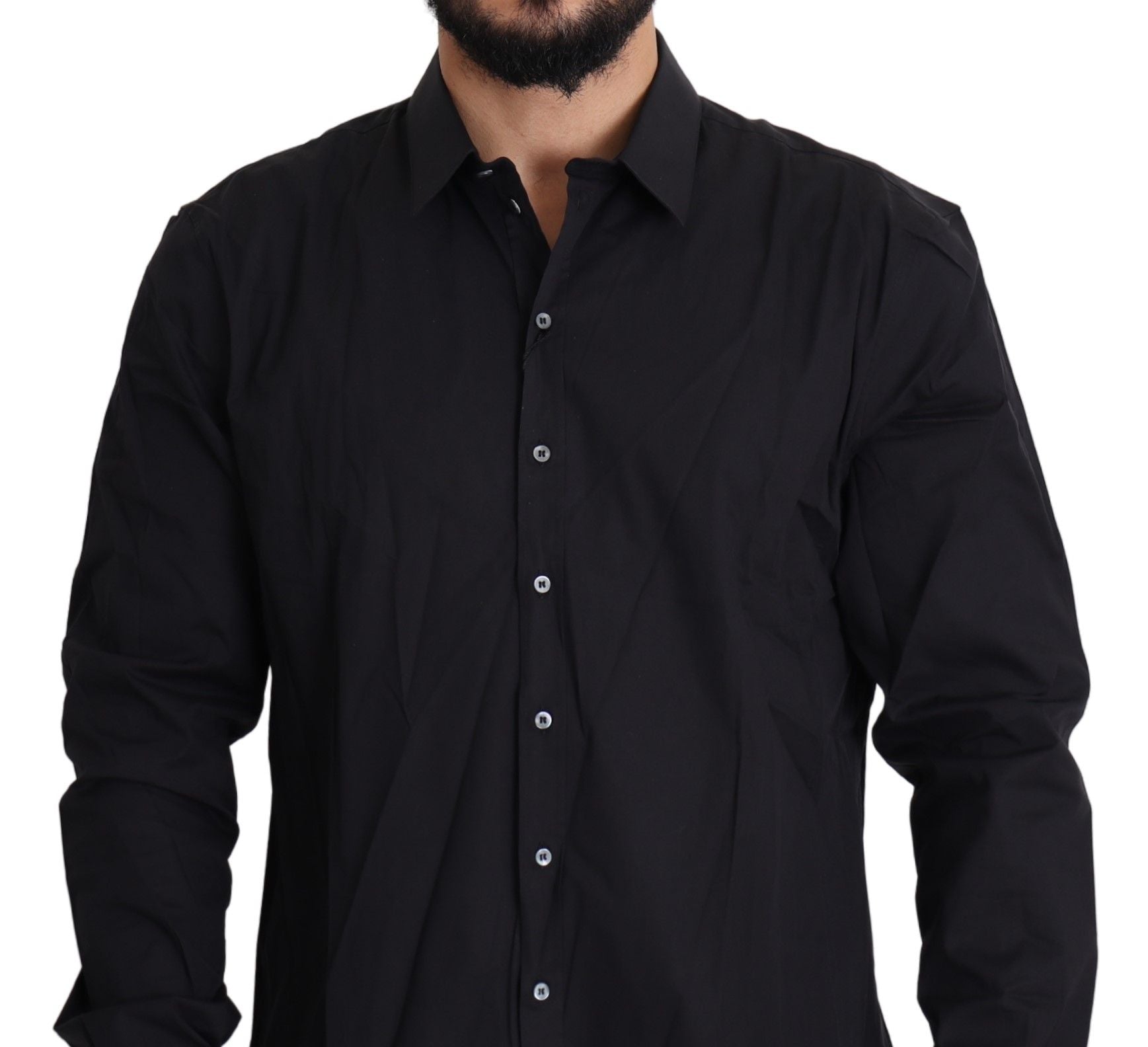 Dolce & Gabbana Black Cotton-Stretch SICILIA Shirt Dress