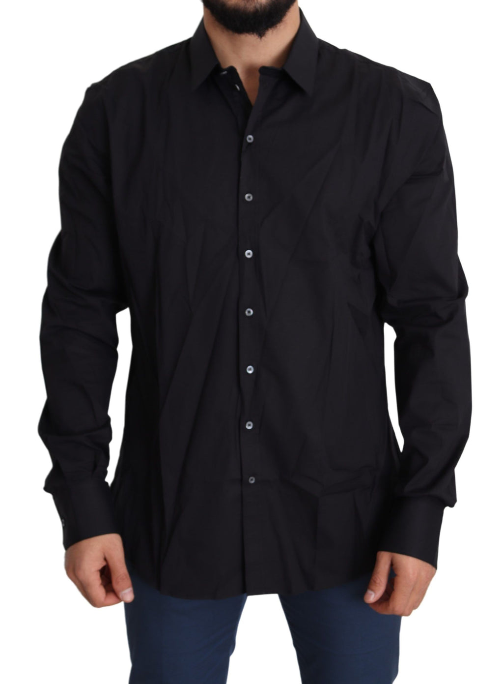 Dolce & Gabbana Black Cotton-Stretch SICILIA Shirt Dress