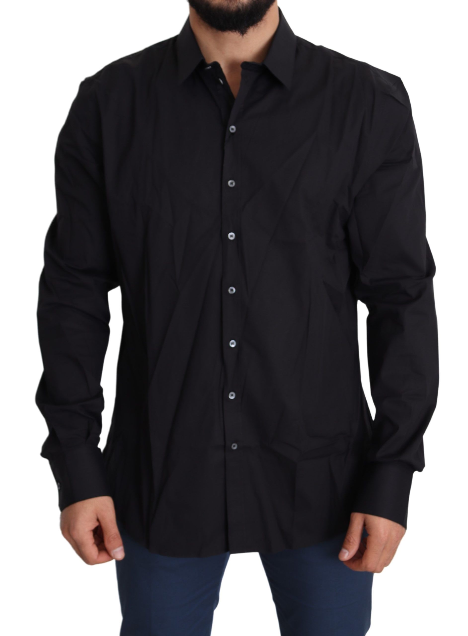 Dolce & Gabbana Black Cotton-Stretch SICILIA Shirt Dress