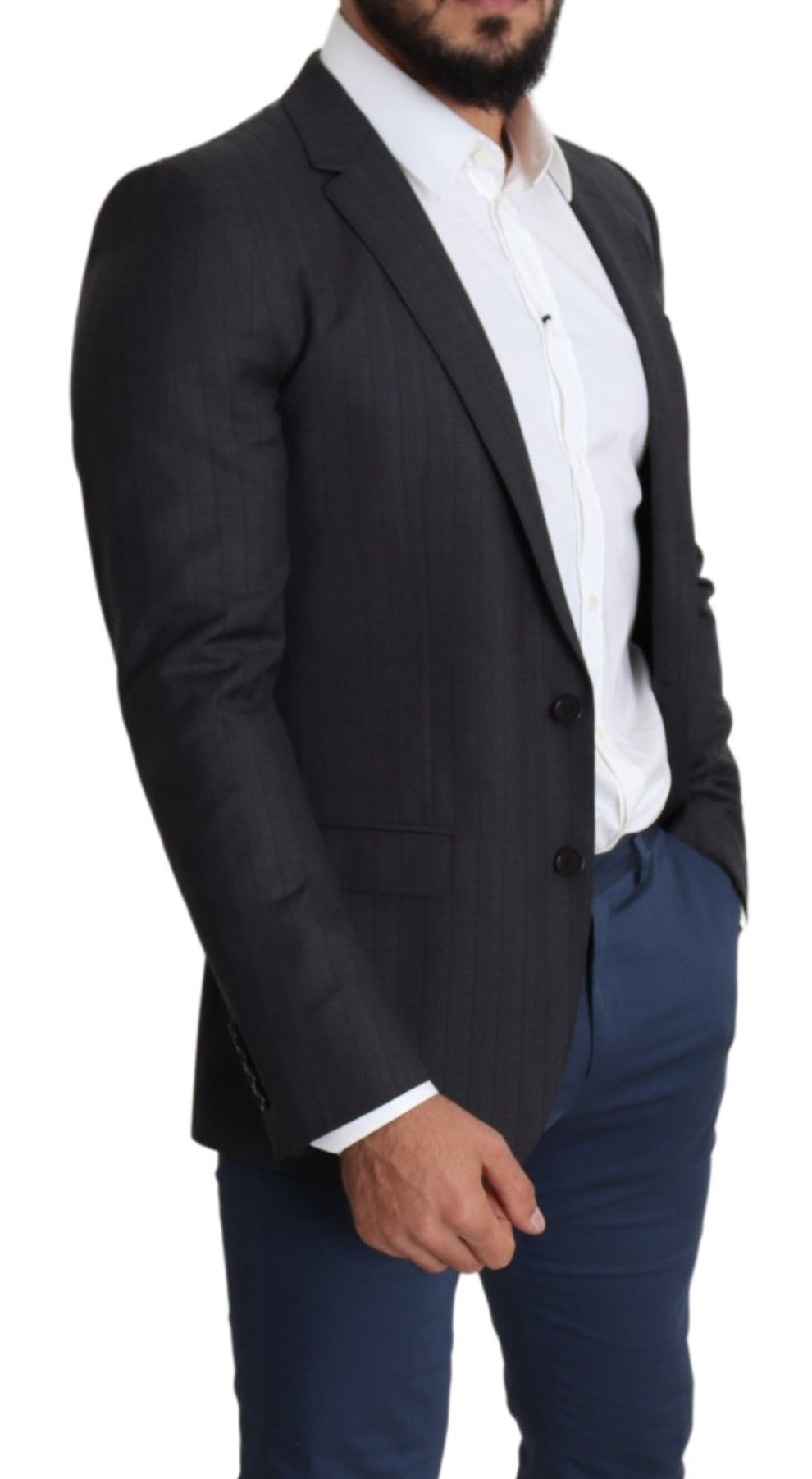 Dolce & Gabbana Black Single-Breasted Wool Coat MARTINI Blazer