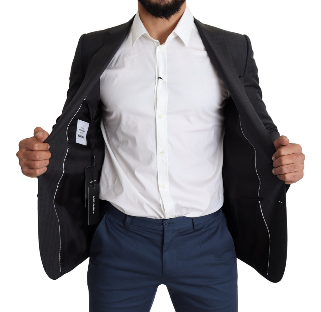 Dolce & Gabbana Black Single-Breasted Wool Coat MARTINI Blazer