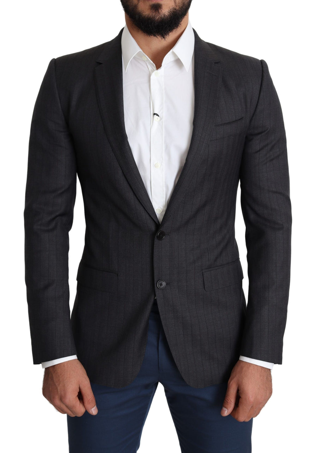 Dolce & Gabbana Black Single-Breasted Wool Coat MARTINI Blazer