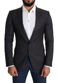 Dolce & Gabbana Black Single-Breasted Wool Coat MARTINI Blazer