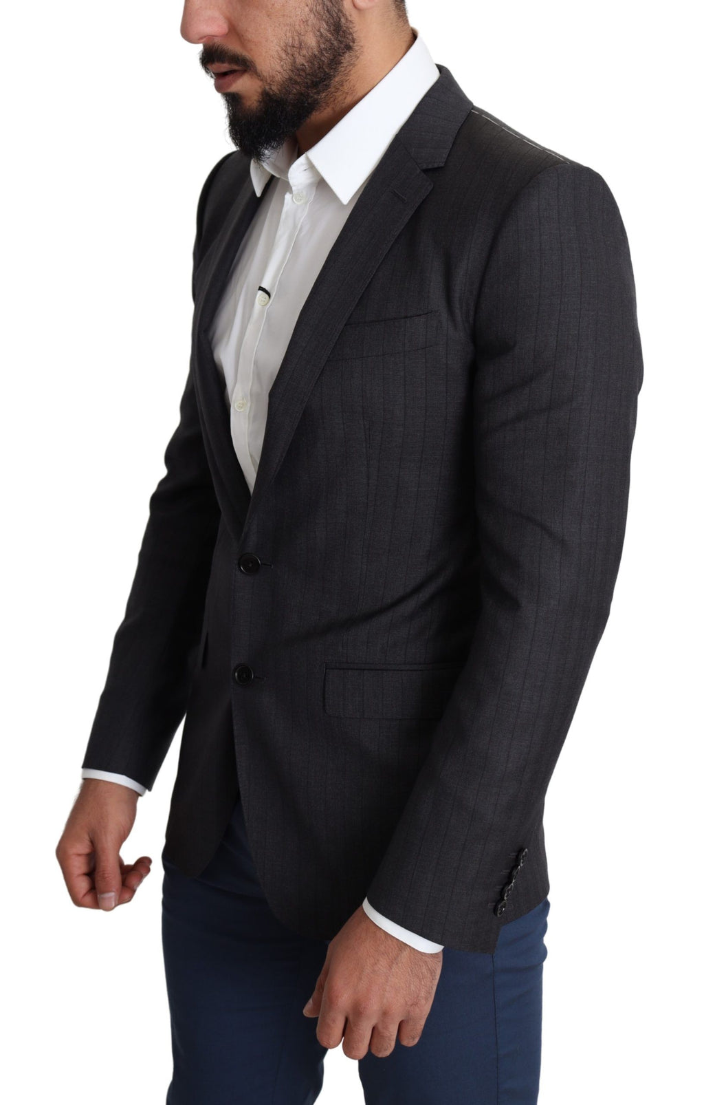 Dolce & Gabbana Black Single-Breasted Wool Coat MARTINI Blazer