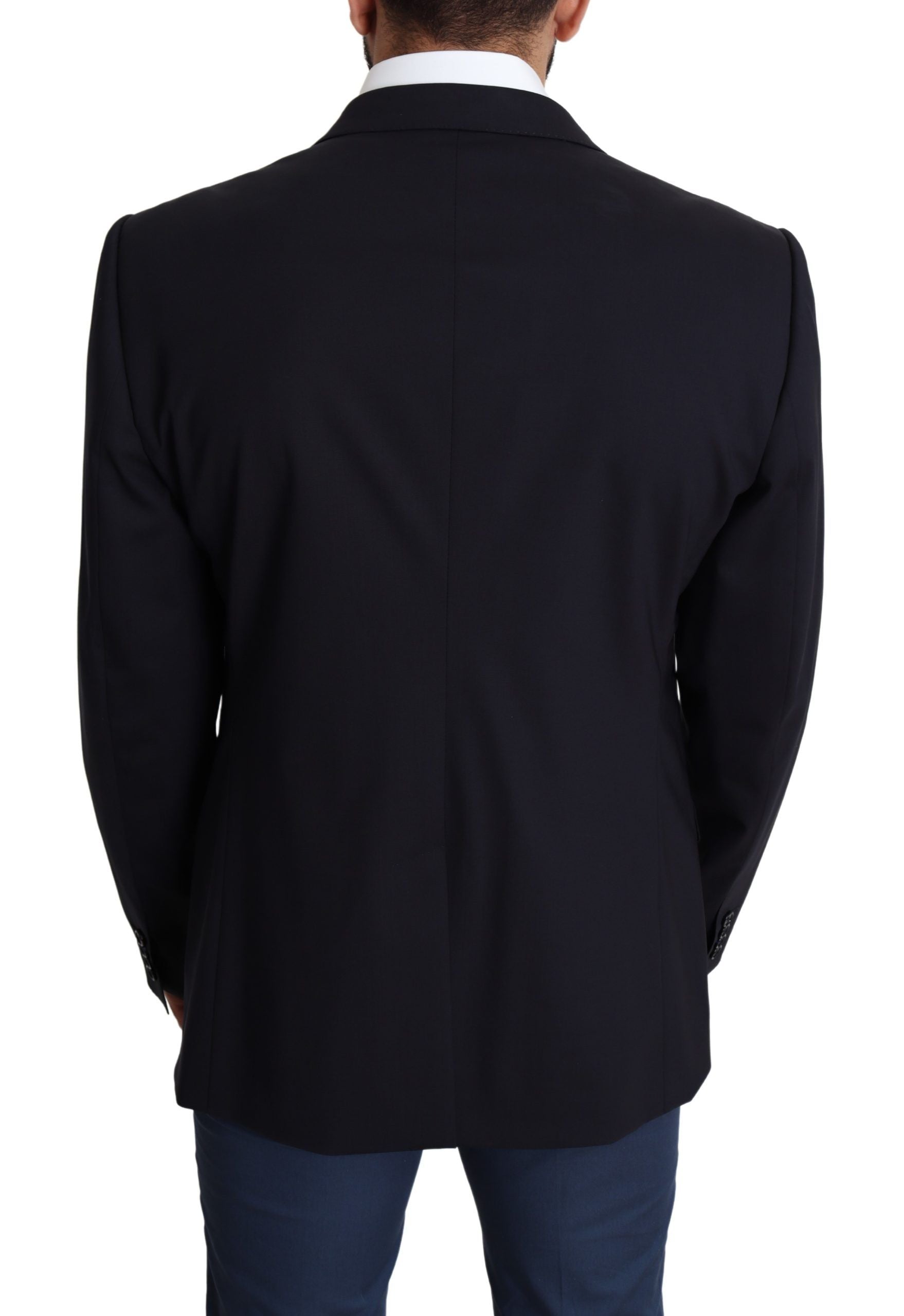 Dolce & Gabbana Schwarzer Woll-Stretch-Mantel MARTINI Blazer
