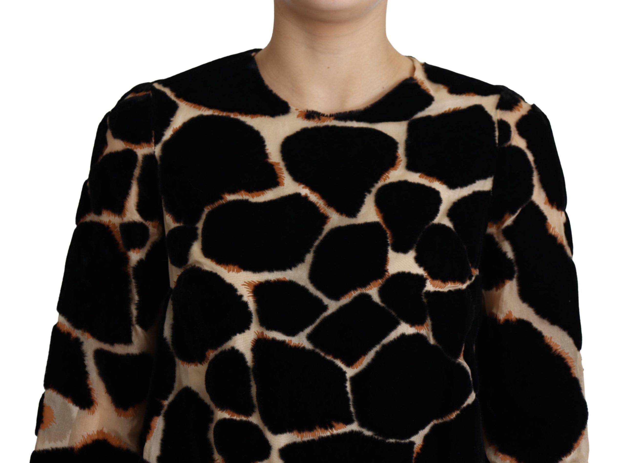 Dolce & Gabbana Black Giraffe Print Mini Dress