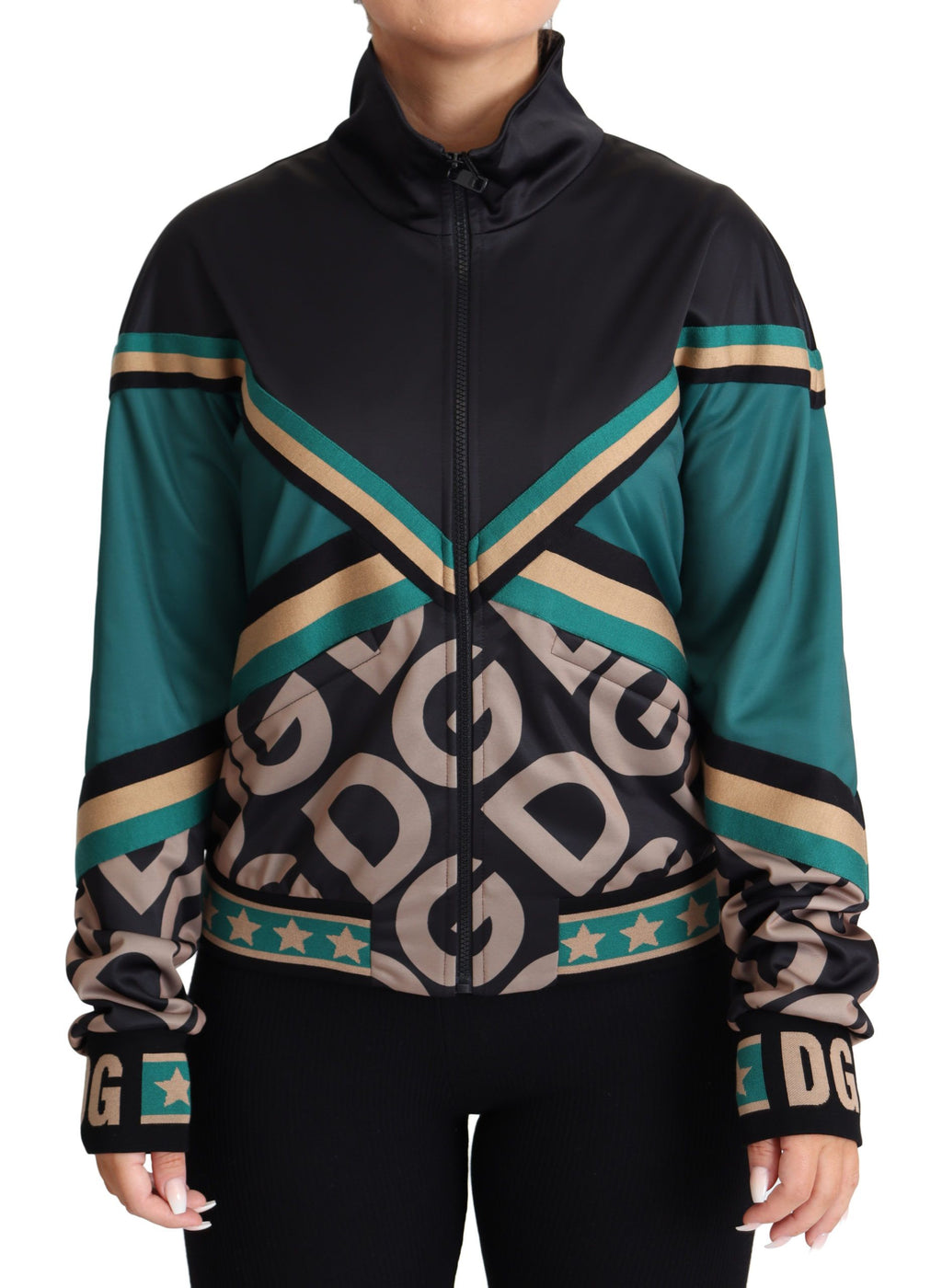 Dolce & Gabbana Multicolor DG Logo Mania Track Bomberjacke