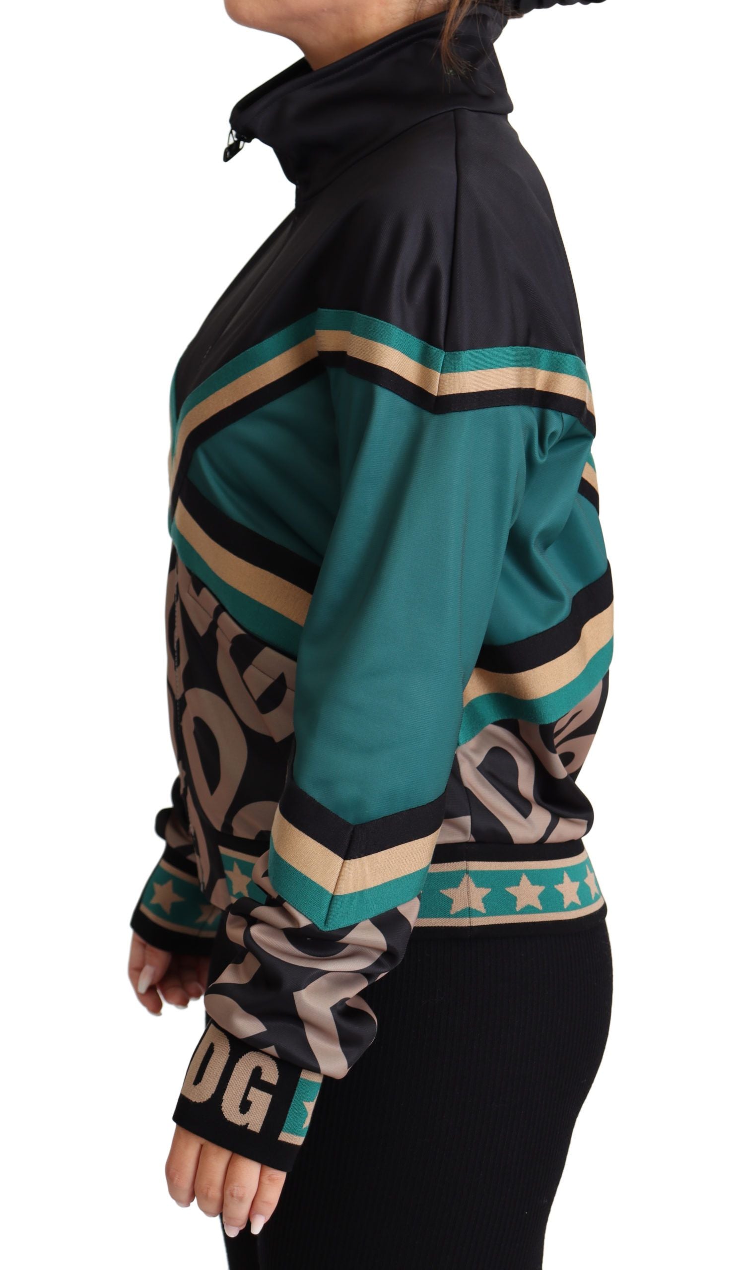 Dolce & Gabbana Multicolor DG Logo Mania Track Bomberjacke