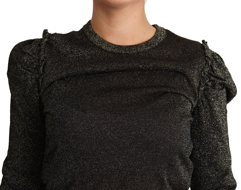 Dolce & Gabbana Black Gold Cropped Women's Pullover Sweater