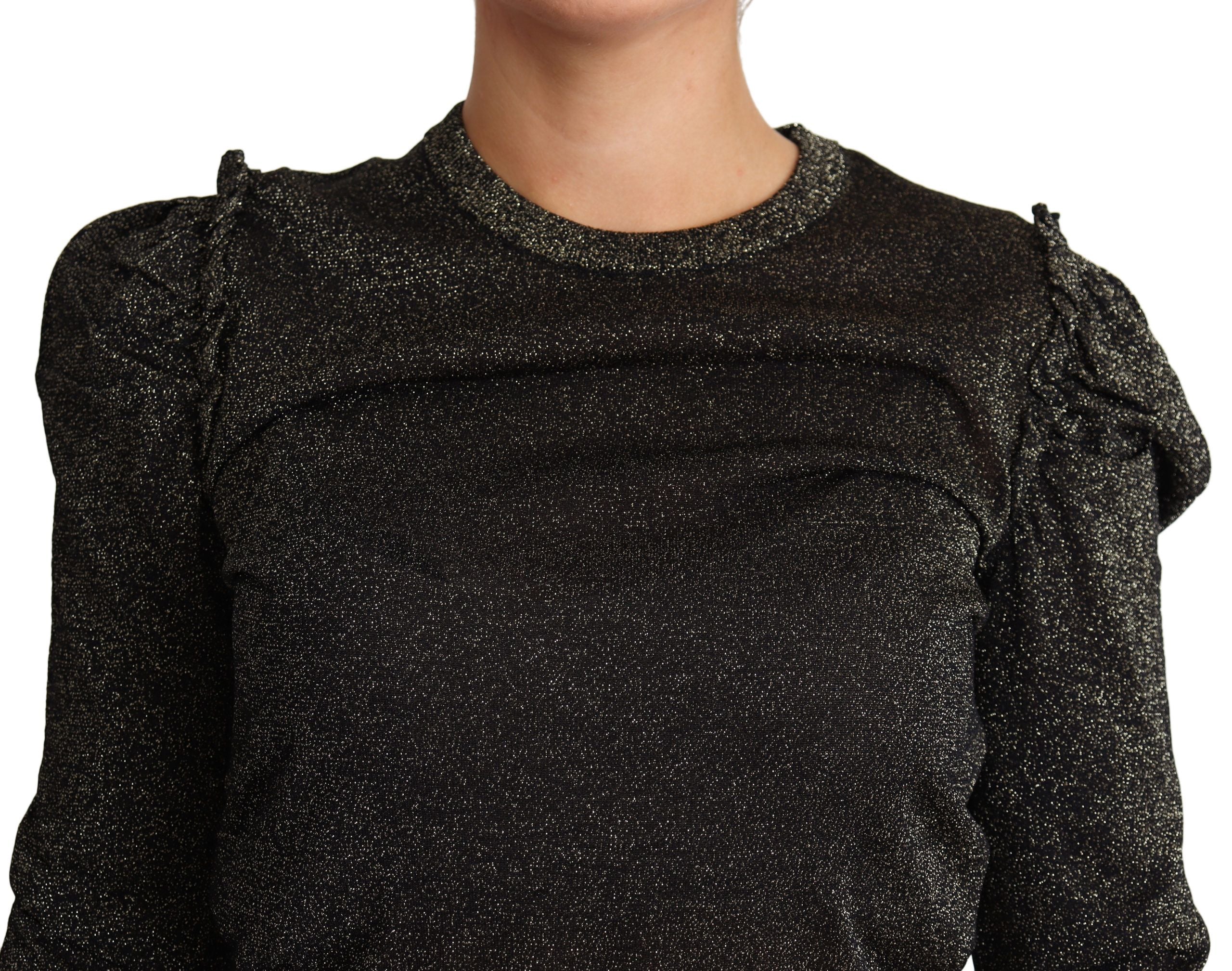Dolce & Gabbana Black Gold Cropped Women's Pullover Sweater