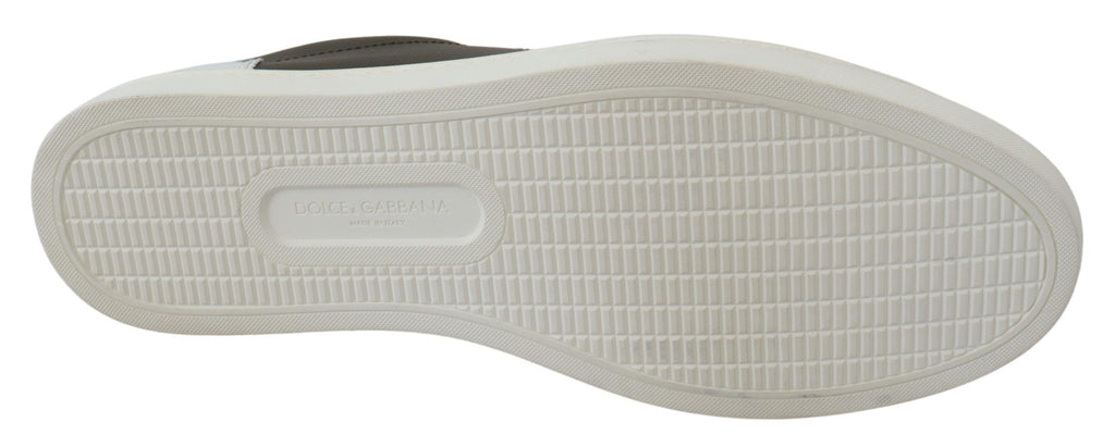 Dolce & Gabbana Weiß Grün Leder Low Top Turnschuhe Schuhe