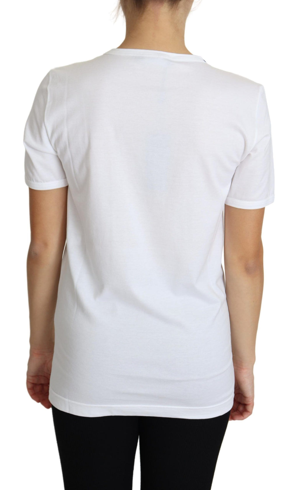 Dolce & Gabbana Weißes San Valentino Herz Kristalle T-shirt Top