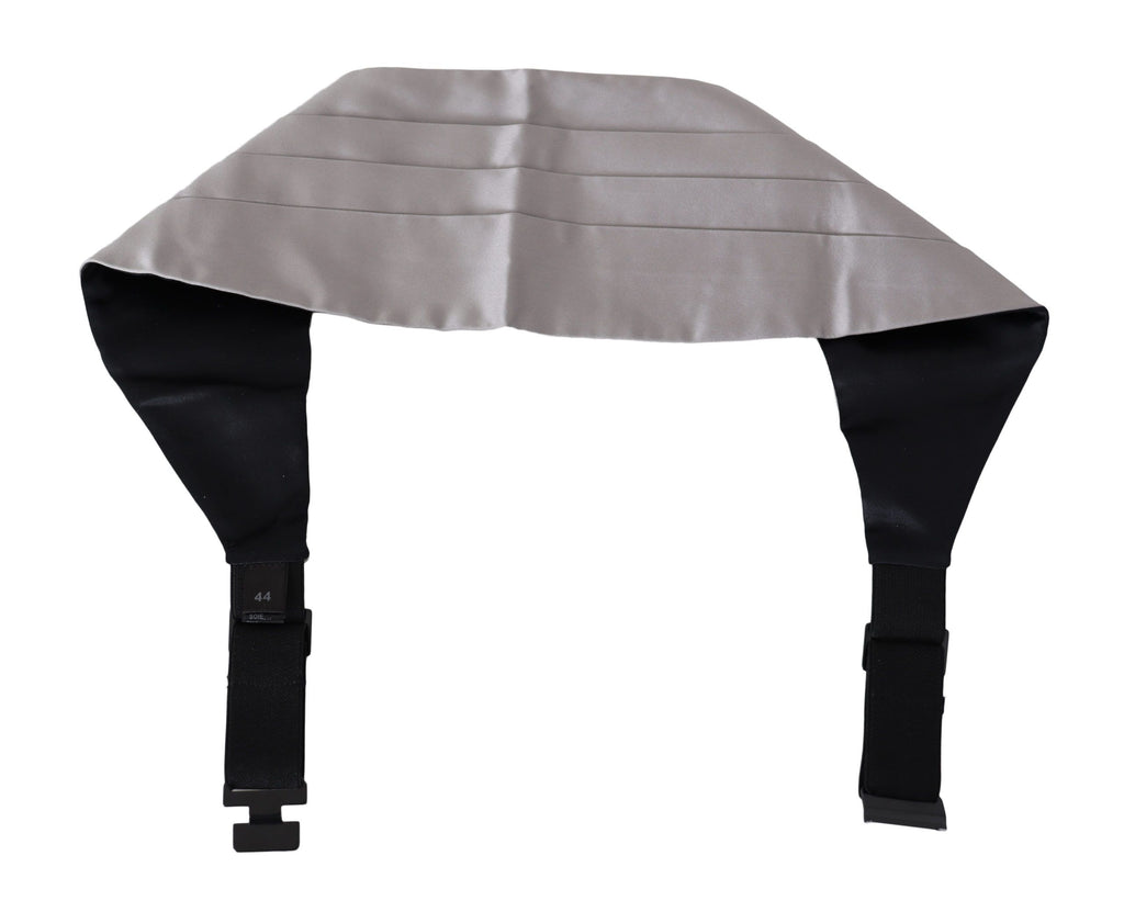 Dolce & Gabbana Men's Grey Waist Belt 100% Silk Cummerbund