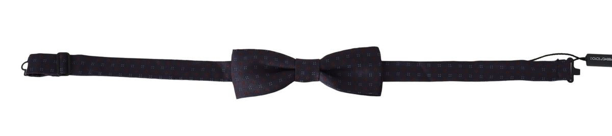 Dolce & Gabbana Graue Muster Seide Verstellbare Hals Papillon Fliege