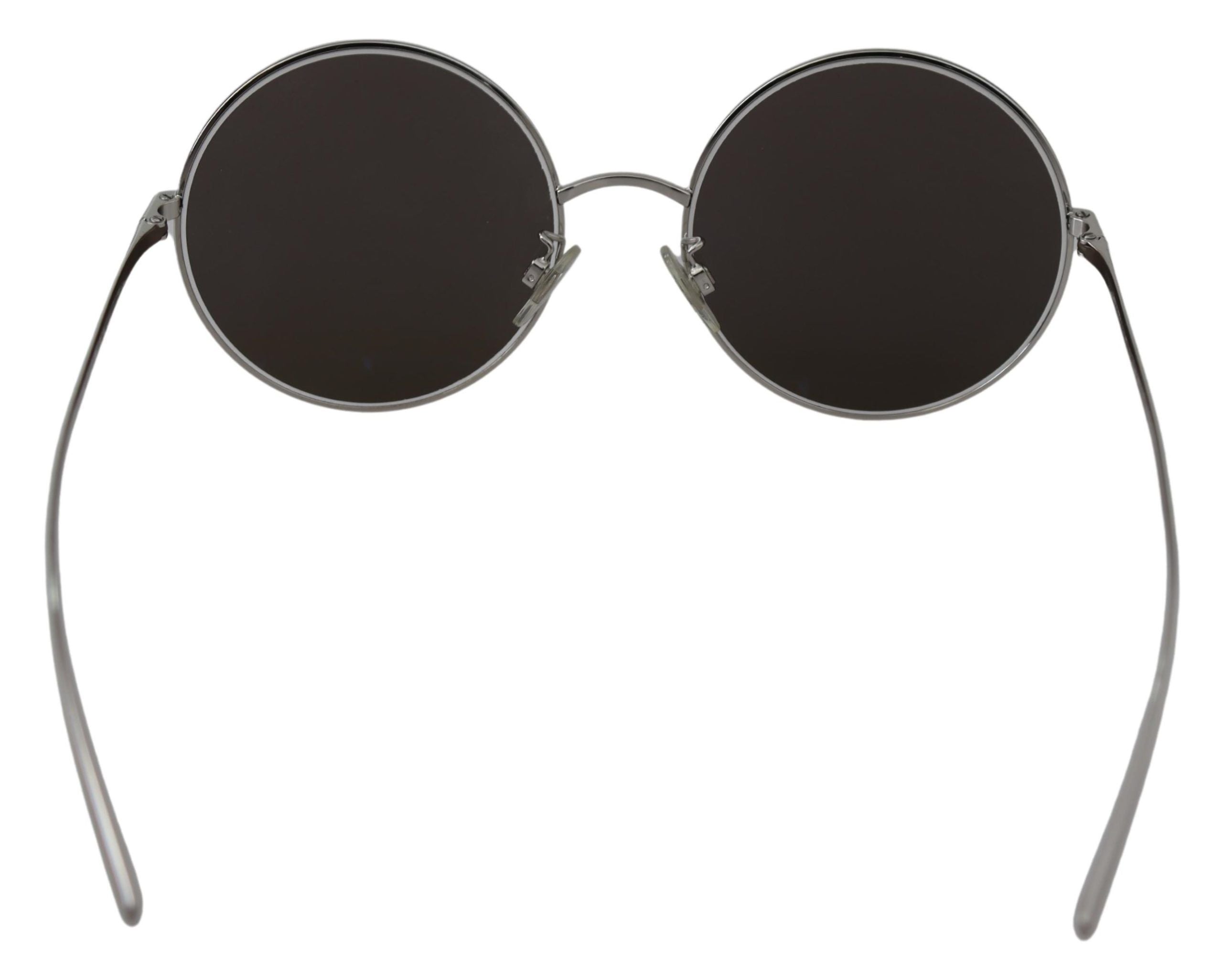 Dolce & Gabbana Versilberte runde graue Sonnenbrillen für Frauen
