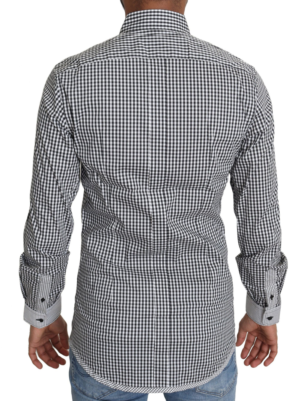 Dolce & Gabbana Black and White Plaid Casual Shirt