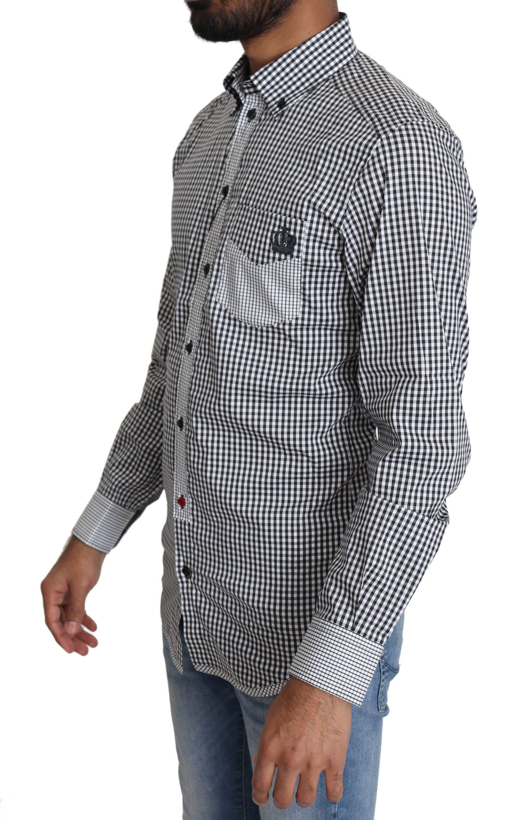 Dolce & Gabbana Black and White Plaid Casual Shirt