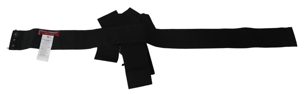Dolce & Gabbana Schwarzer Kristall Brosche Breiter Wai SATORIA Gürtel