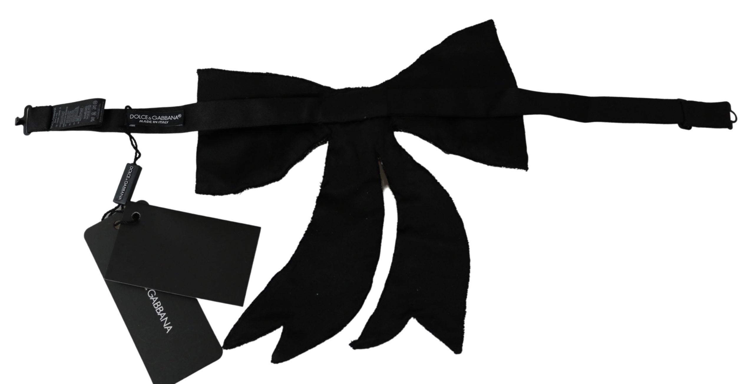 Dolce & Gabbana Silver 100% Silk Crystal Embellished Women's Bow Tie