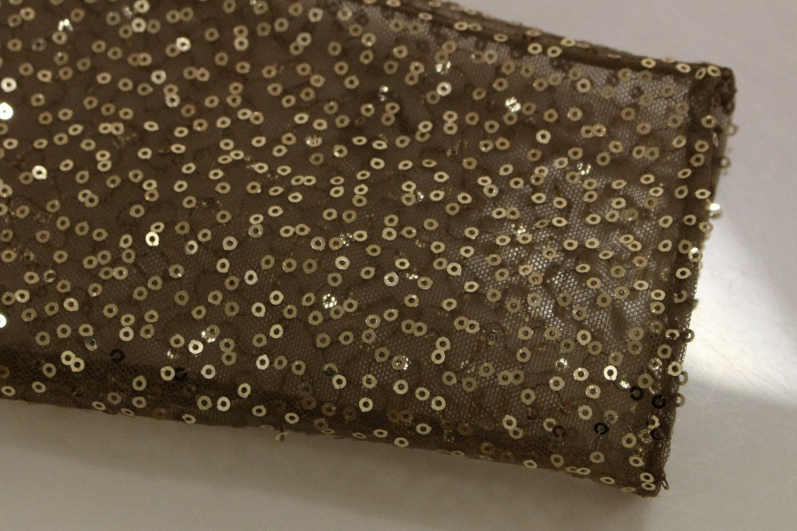 Lanre Da Silva Ajayi GOLD Langes Maxikleid aus Spitze und Kristall