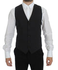 Dolce & Gabbana Grey Wool-Stretch Dress Blazer Vest