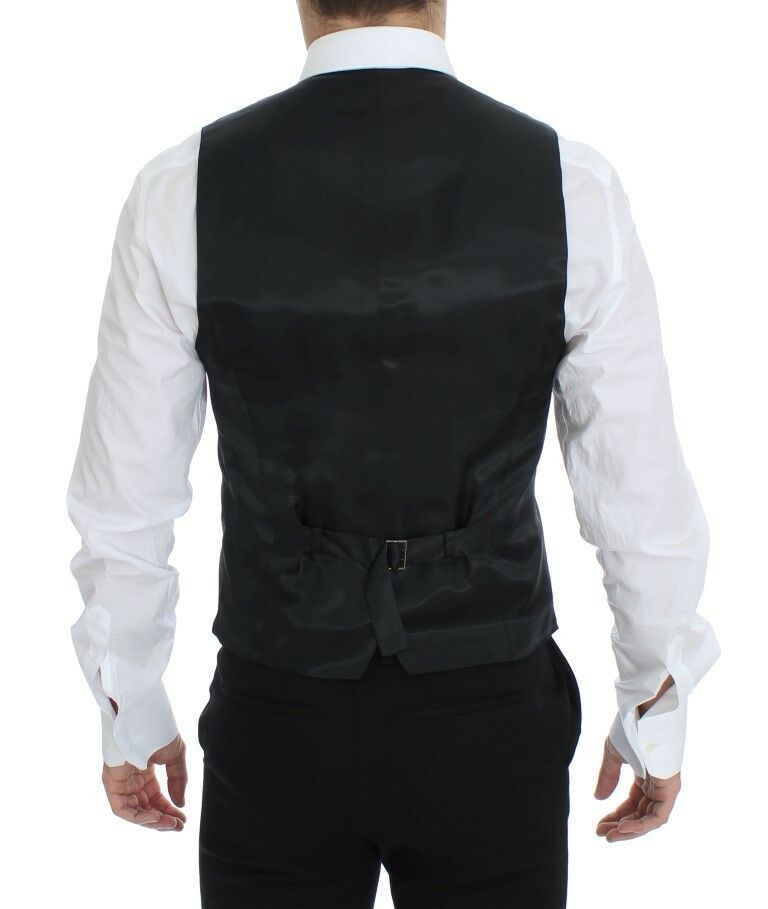 Dolce & Gabbana Grey Wool-Stretch Dress Blazer Vest