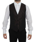 Dolce & Gabbana Schwarzes Woll-Logo-Kleid Gilet Vest