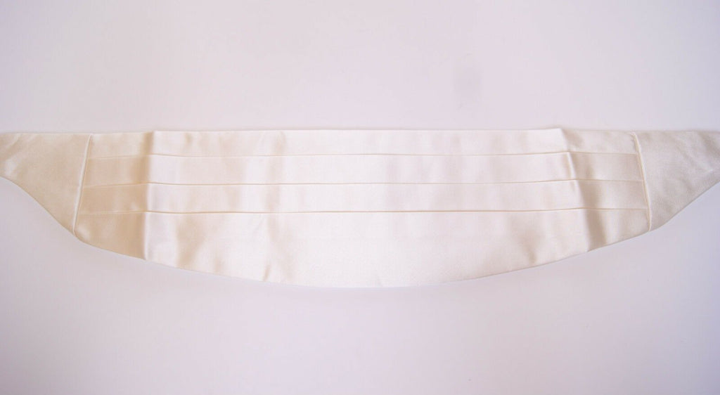 Dolce & Gabbana White Tuxedo Waistcoat Cummerbund with Waist