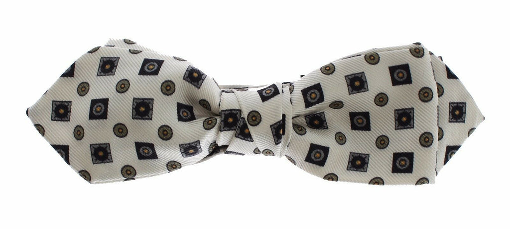 Dolce & Gabbana White Silk Bow Tie Leather Men's Belt Gift Box