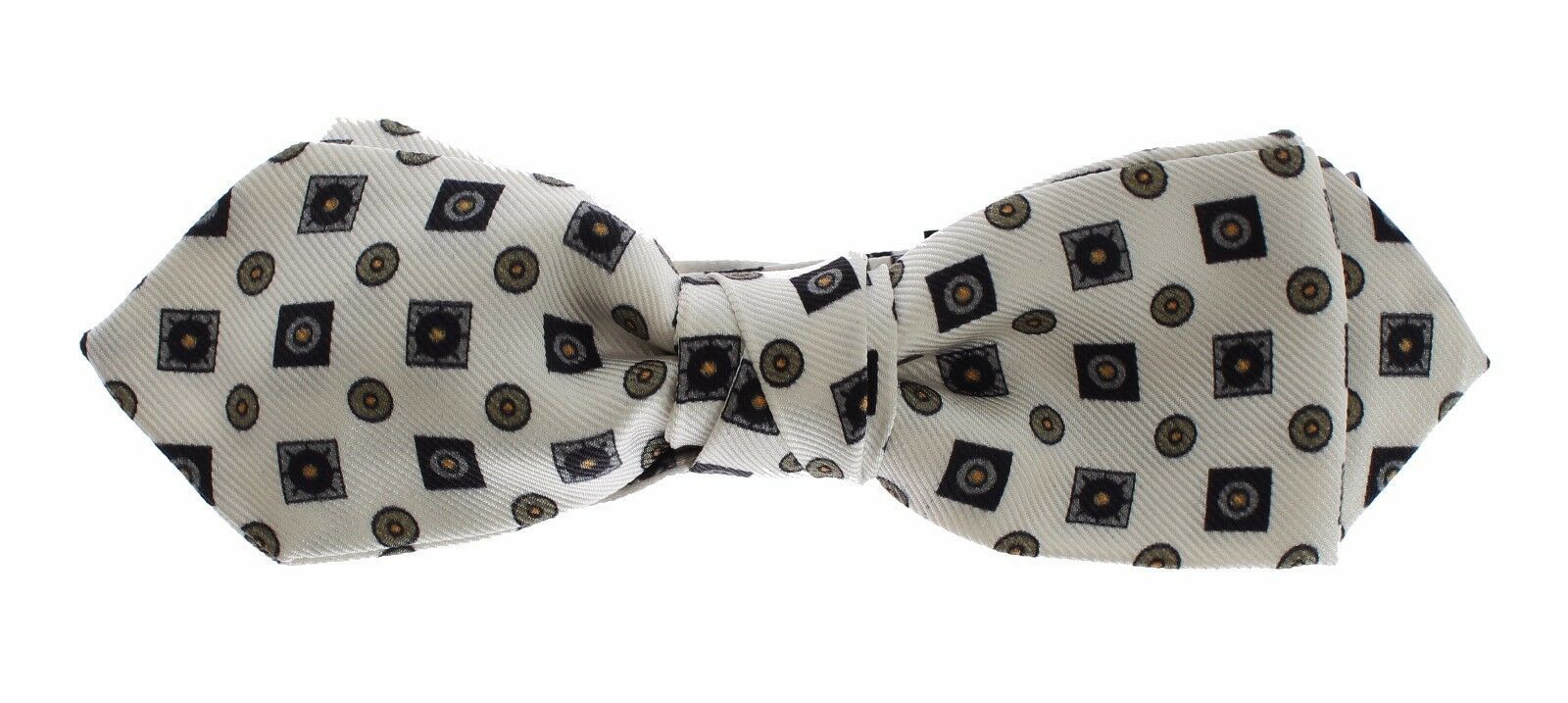 Dolce & Gabbana White Silk Bow Tie Leather Men's Belt Gift Box