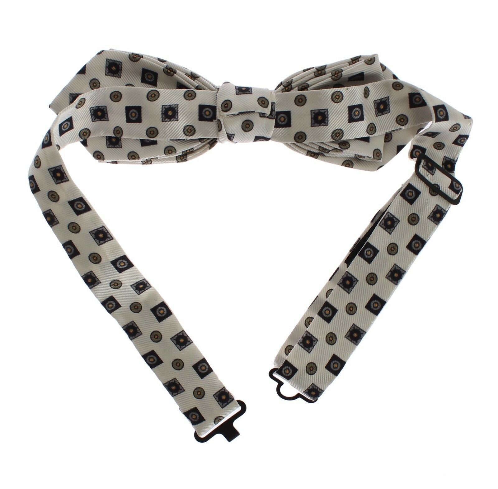 Dolce & Gabbana White Silk Bow Tie Leather Men's Belt Gift Box