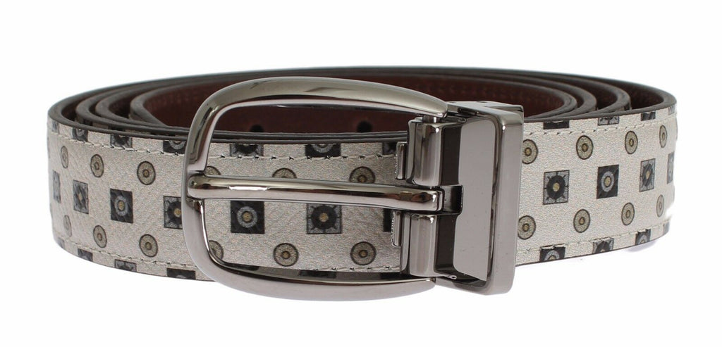 Dolce & Gabbana White Silk Bow Tie Leather Men's Belt Gift Box