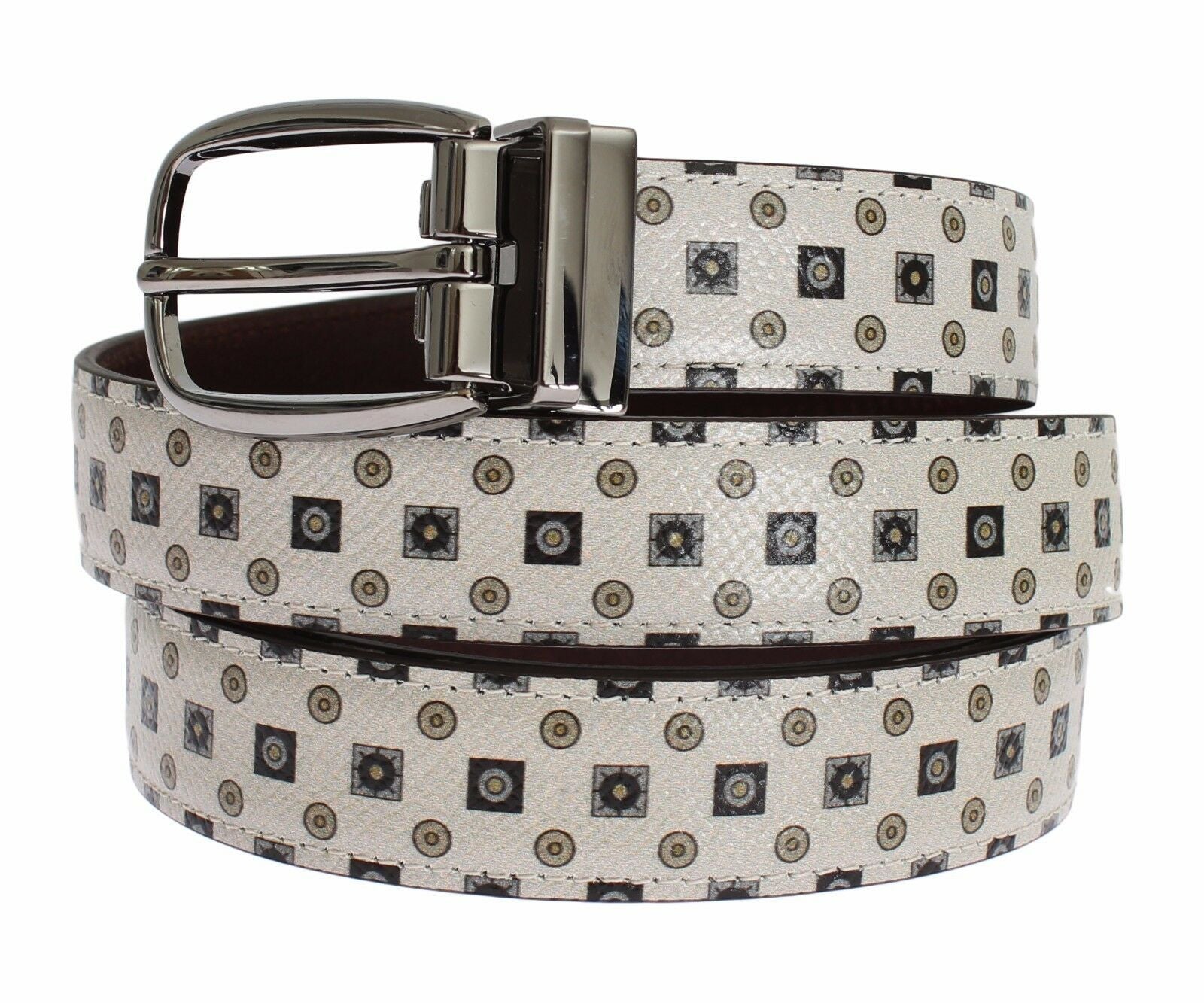 Dolce & Gabbana White Silk Bow Tie Leather Men's Belt Gift Box
