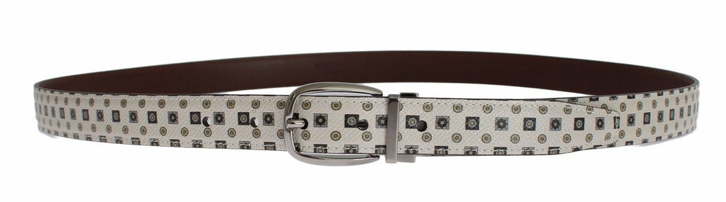 Dolce & Gabbana White Silk Bow Tie Leather Men's Belt Gift Box
