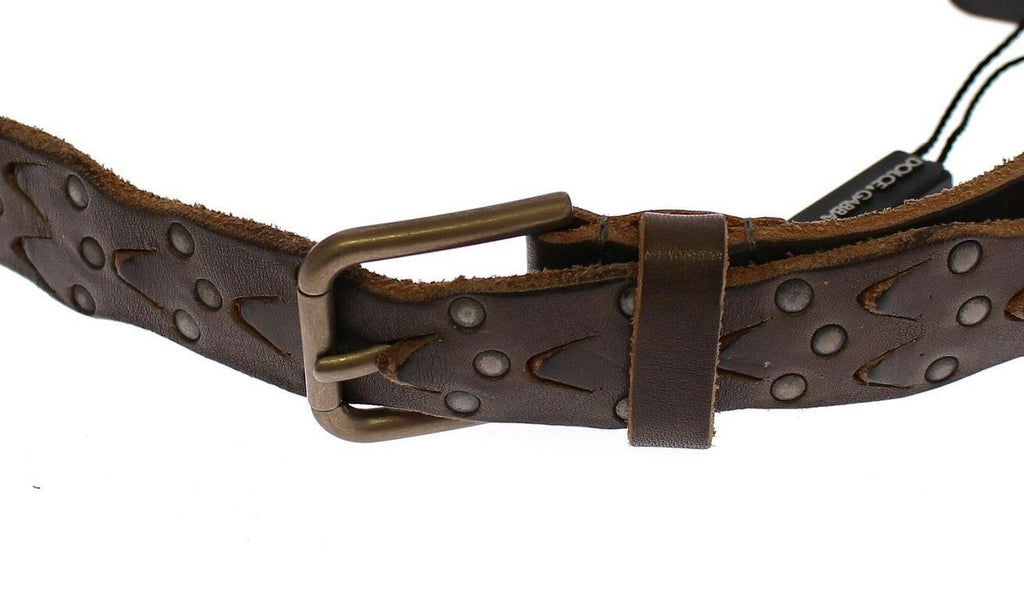 Dolce & Gabbana Brown Leather Logo Belt