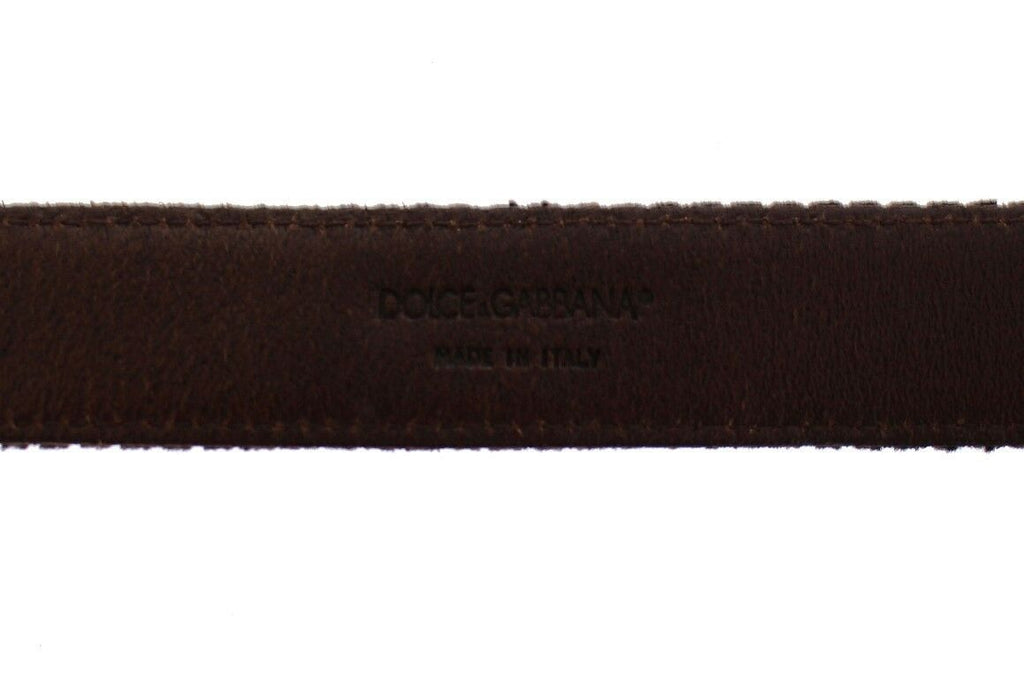 Dolce & Gabbana Brown Leather Logo Belt