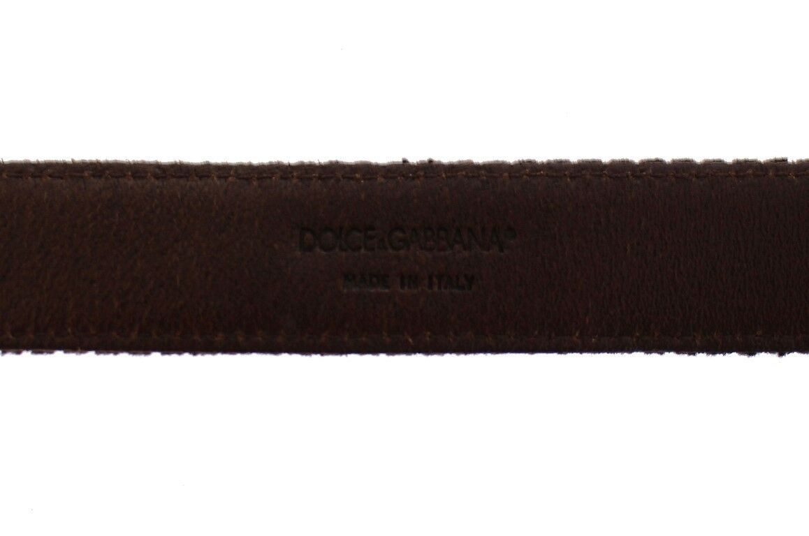Dolce & Gabbana Brown Leather Logo Belt