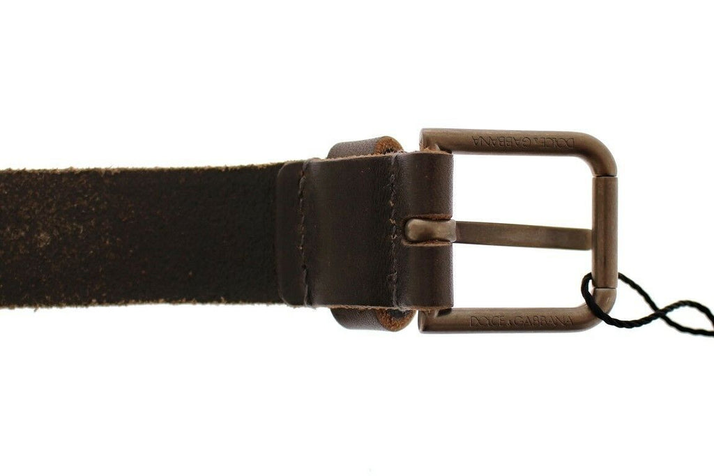 Dolce & Gabbana Brown Leather Logo Belt