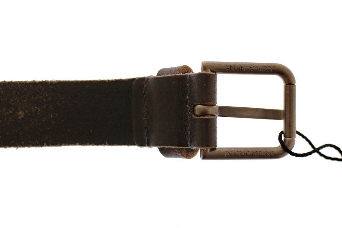 Dolce & Gabbana Brown Leather Logo Belt