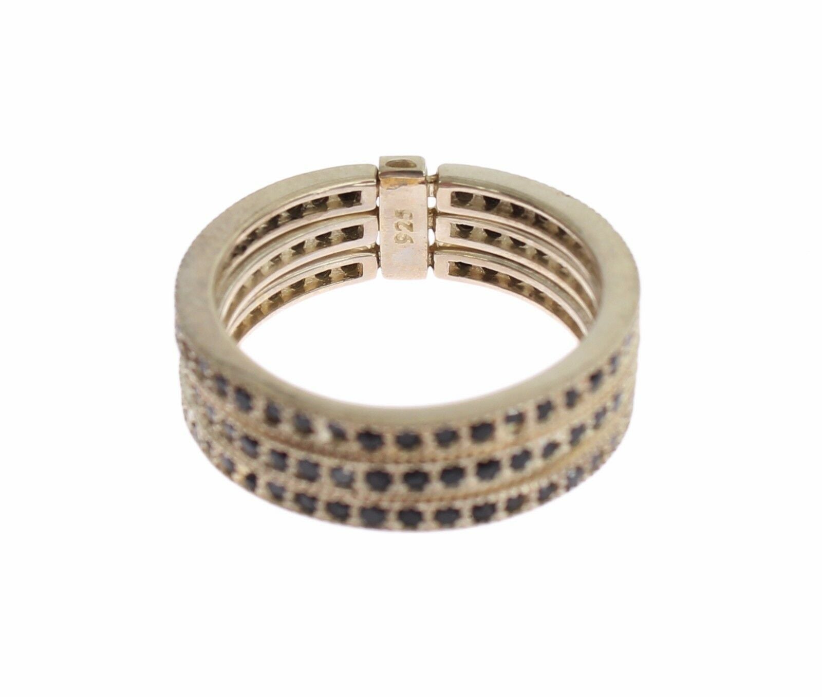 Nialaya Black CZ 925 Sterling Silver Women's Ring